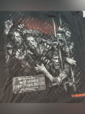 Black AMC The Walking Dead Zombies Jail T Shirt Mens 2XL 100% cotton Optima